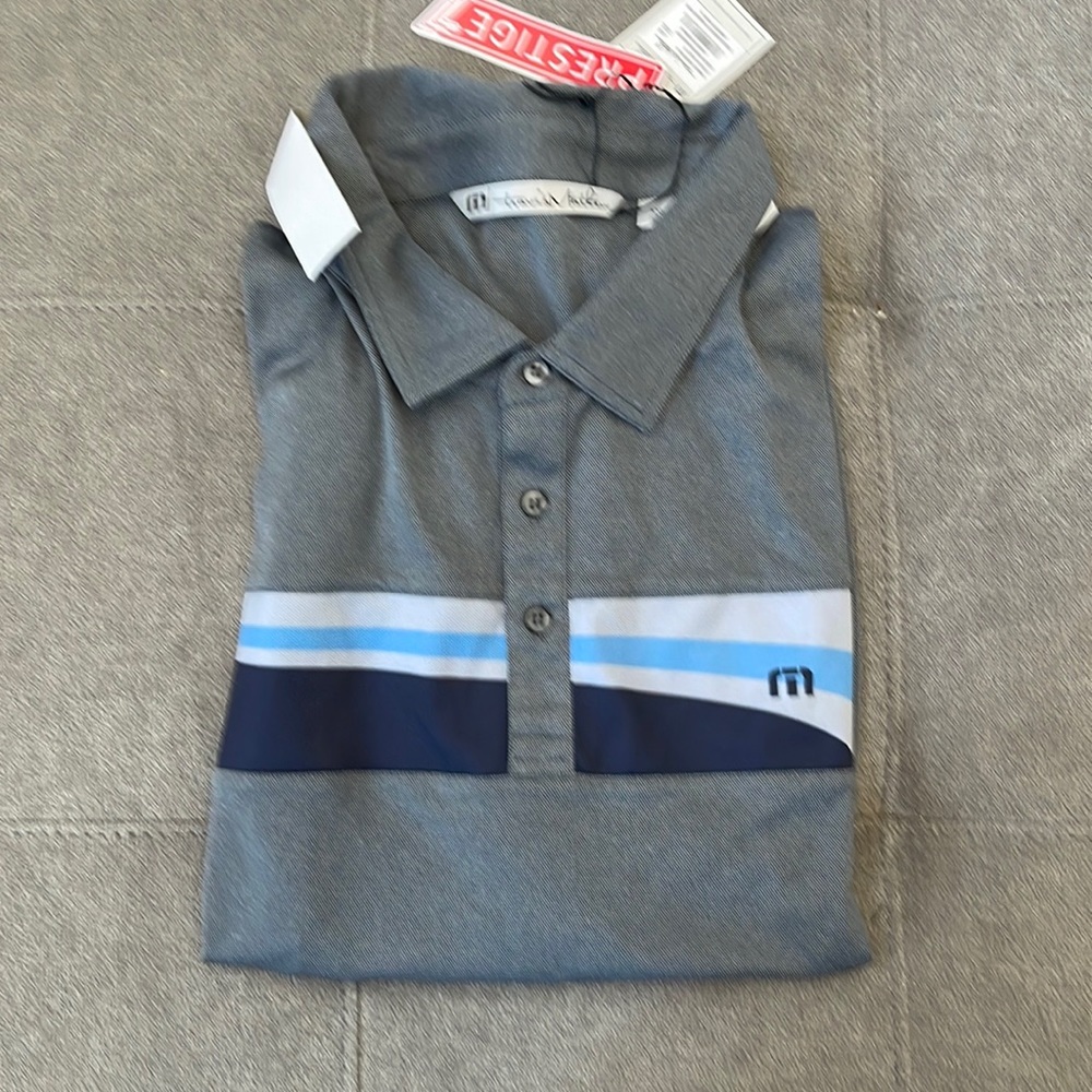 Travis Mather NWT golf shirt Heather dark grey